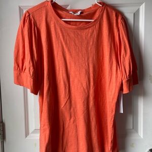 Liz Claiborne Vibrant Orange Short Sleeve Top